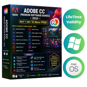 ADOBE CC PREMIUM SOFTWARE BUNDLE - 2025 (BUY 1 GET 10 More FREE!)